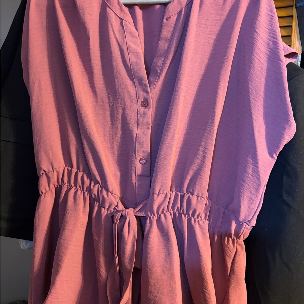 Fashion Nova Mauve Button-Up Blouse